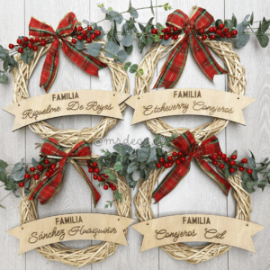 Coronas Navideñas Familiares Personalizadas
