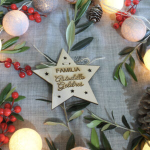 Estrellas de Madera con Apellidos Personalizado